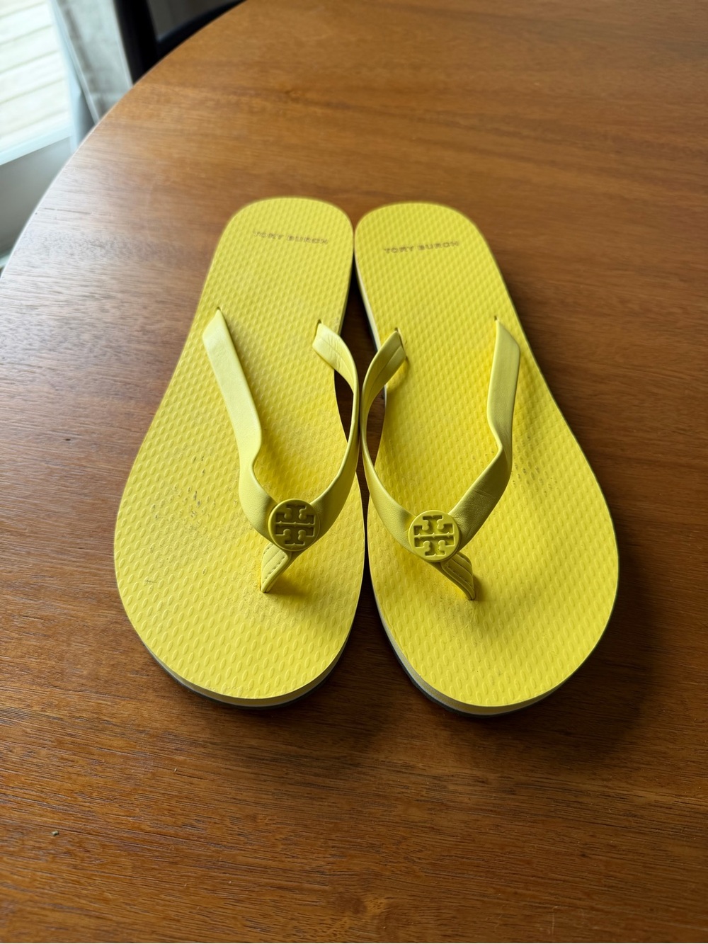 Tory Burch Bright Yellow Logo Thong Sandals